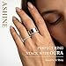 ASHINE Sterling Silver Eternity Rings for Women Non Tarnish Moissanite Engagement anillos de compromiso para mujer Wedding Bands for Women Anniversary Stacking Ring (White Gold-7.5)