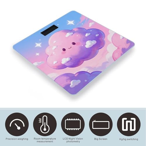 Báscula digital para baño Rosy Clouds con pantalla LCD miniatura 3