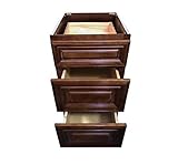 12" W x 21" D - 3 Drawers Maple Walnut Bathroom Vanity Base Cabinet Solid Wood MW-VDB1221