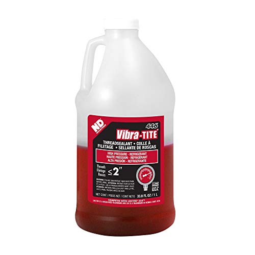 Image of Vibra-TITE 446 Red High Pressure Refridgerant Anaerobic Thread Sealant, 1 Liter Jug