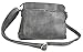 Zzfab Small Multi-pocket Faux Soft Leather Cross Body Purse with Side Organizer Grey