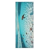 Akiraki ヨガタオル ヨガラグ 滑り止め 亀 海星 海 自然風景 ブルー ヨガマット 折りたたみ 滑らない 軽量 速乾 吸汗 アウトドア ホットヨガ 収納バッグ付き