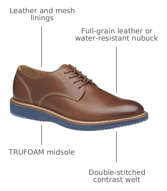 Image of Johnston & Murphy Mens Upton Plain Toe