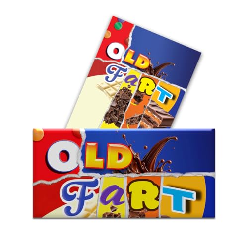 2 x Old Fart - Funny Chocolate Novelty Wrappers Insults Joke Valentines Fathers Mothers Day Birthday Secret Santa Gift Present Rude (Chocolate Bar Not Included)