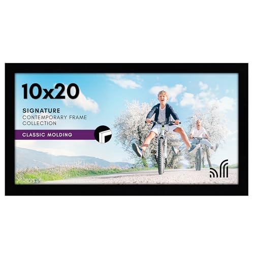 Americanflat 10x20 Picture Frame with Polished Plexiglass - Signature Collection - Gallery-Style Frames Made of Engineered Wood - Photo Frame for Wall Display - Black by Americanflat - Used condition - US$15.13