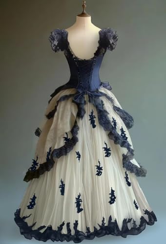 Gothic Lace Applique Wedding Dresses for Bride Tiered Tulle Bridal Gowns with Cap Sleeves Vintage Quinceanera Dresses3