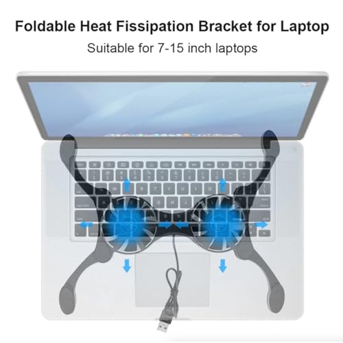 Base portátil con 2 ventiladores USB para laptop miniatura 2