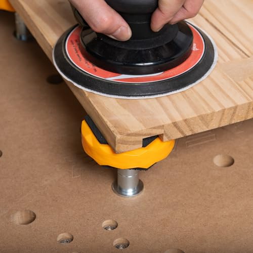 POWERTEC Riser with Washers for Bench Dog Puck, Compatible with T-Track & Dog Holes, Elevates Work Surface for Painting, Sanding, and Cutting - 1/4"-20 UNC, 4-Pack (72169) by POWERTEC - Used condition - US$9.09