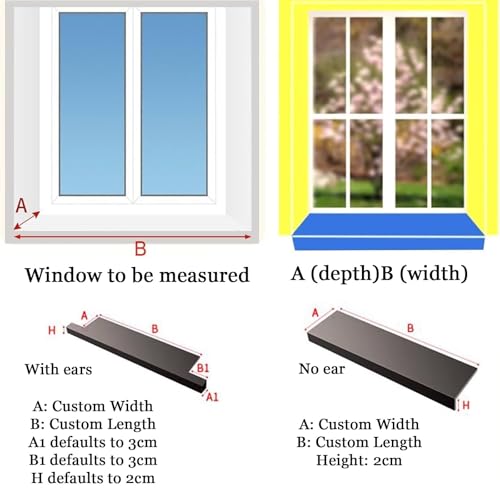 Image of White Window Sill Protector Waterproof Cuttable Windows Replacement Plate for Decor Bay Window Countertop PVC Window Cill Capping Ledge Guard Protectors for Home Hotel Kitchen Bathroom Outdoor(80x15cm