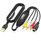 Salida de vídeo HD 720P: convierte señales analógicas de fuentes S-Video en vídeo digital claro de 720P, preservando recuerdos con imagen mejorada para una visualización moderna. y Play USB Capture: Se conecta a través de USB 2.0 e instala automáticamente los controladores y el sistema operativo, no requiere software adicional, comience a capturar de inmediato.
