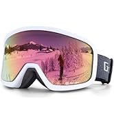GoLight Low Bridge Fit Ski Goggles – Asian Fit, Anti-Fog Double Lens, UV400 REVO Lens, Triple-Lay...