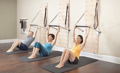 Balanced Body Push-Through Bar Kit for Pilates Springboard, Pilates Wall Equipment for Home Gym or Studio Use, Red, Medium Resistance Springs