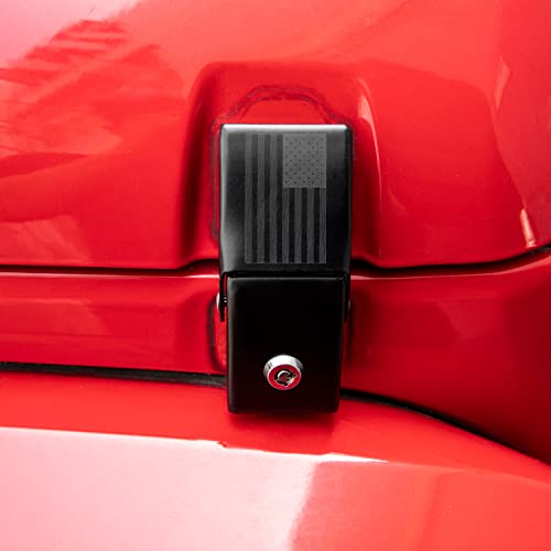 Jwwy For Jeep Wrangler Hood Latches Aluminum Stainless Steel Hood Catch Latches With Lock Kit Compatible With Jeep Wrangler Jk/Jku 2007-2017, Jl/Jlu 2018-2022 & Jeep Gladiator 2020-2022，Us Flag #TOP5