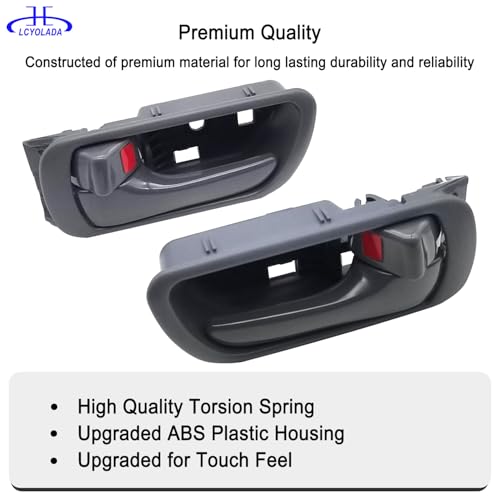 Lcyolada 4PCS Interior Door Handles for Toyota Camry 2002-2006, Front & Rear Inside Left Driver & Right Passenger Side Replaces# 69206AA021B2, 69205AA021B2, Gray - Thumbnail 3