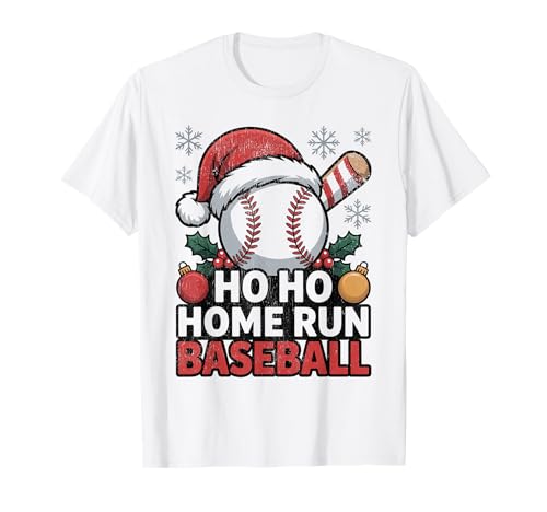 Ho Ho HOME Run Funny Baseball lover�N���X�}�X�T���^�n�b�g T�V���c