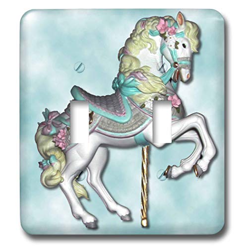 Interruptor de doble palanca azul 3dRose lsp_1186_2 para pared decorada 2