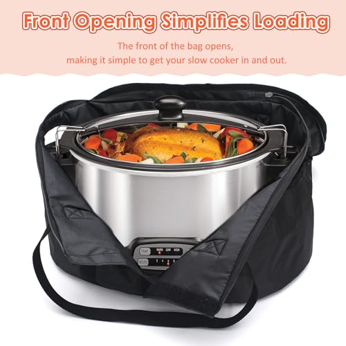 Blackhoso Portable Slow Cooker Travel Bag, Insulated Carrier Case for Most 4, 5, 6, 7, 8 Quart Crock, Internal Mesh Net Holds Pot in Place, Slow Cooker Carrier, 33002 - Image 5