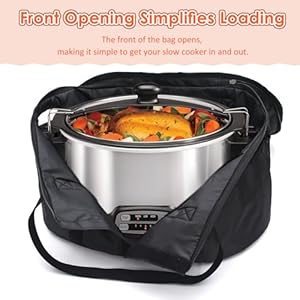 Portable Slow Cooker Travel Bag Insulated Carrier Case for Most 4 5 6 7 8 Quart Crock Internal Mesh Net Holds Pot in Place Slow Cooker Carrier