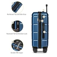 KYME Carry On Luggage 22x14x9 Airline Approved Hardshell Carry On Suitcases with Wheels Travel Rolling 20 Inch Luggage with Cup Holder for Women Men,Carry-on Blue — image 5