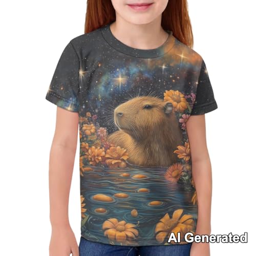 Image of Xhuibop Kids Tshirts Girls Boys 3-16 Years Summer Clothes for Teens Loose Fitting Tops
