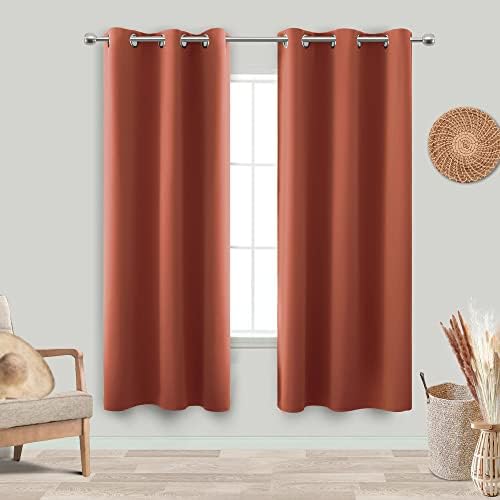 KOUFALL Sage Green Curtains 63 Inch Length for Bedroom 2 Panels Grommet Window Treatments Room Darkening Insulated Blackout Thermal Boho Drapes for Living Room Set Decor 52x63 Inches Long Light Green