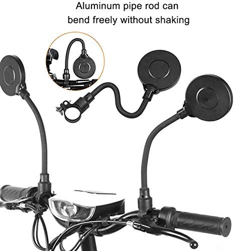 KANGBUKE Bike Rear View Mirror, 360°Adjustable Rotatable Bending Wide Angle Rear View Mirrors for E-Bike MTB Cycling Road Bike - Cyclists Safety with Gasket, Easy Install