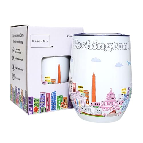 Beary Blu Washington DC 12oz Tumbler Stainless Steel Mug