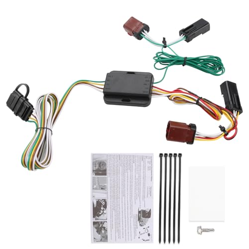 WATERWICH Custom 4-Pin Trailer Wiring Harness Compatible with Jeep Liberty 2002-2007 Replacement for 55382 for Trailer Lights Connect
