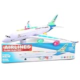 Avión de juguete Bump and Go – Modelo de avión realista con luces y sonido 4D – Avión móvil para niños de 3 a 12 años – Cambio automático de dirección al colisionar – Gran regalo para niños y niñas