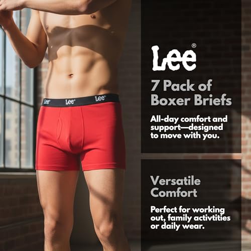 Lee Mens Underwear, 7 Pack Cotton Stretch Tagless Breat...