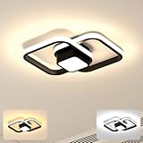 Trailabo Luminária de Teto LED, 3 Cores Reguláveis, Controle de Intensidade, para Sala e Quarto (Preto)