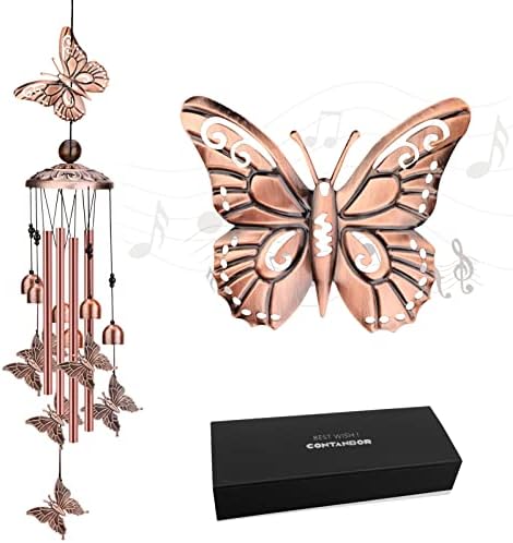 Outdoors Wind Chime - Butterflies/Turtle Windchime Hand-Tuned and Beautiful as a Gift for Mom or for Your Patio, Garden, and Outdoor Home décor,Housewarming Gift