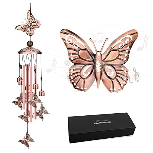 Outdoors Wind Chime - Butterflies/Turtle Windchime Hand-Tuned and Beautiful as a Gift for Mom or for Your Patio, Garden, and Outdoor Home décor,Housewarming Gift