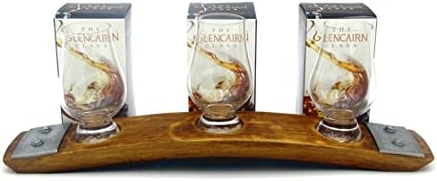 Barrel-Art Barrel Stave - Bandeja Para Servir Whisky De 4 Vasos, Sin