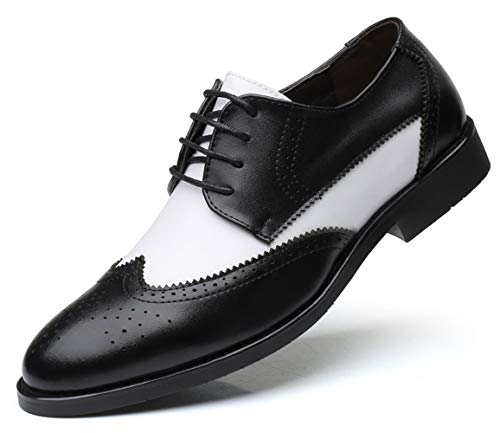 Santimon Men's Wingtip Oxford Classic Modern Formal Lace Up Dress Shoes