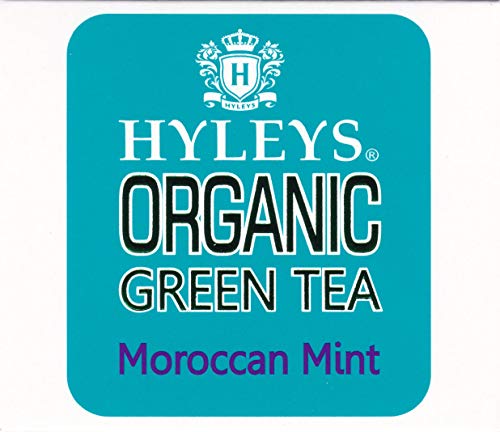 Hyleys Organic Green Tea Moroccan Mint Flavor - 25 Tea Bags (Pack of 2)