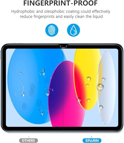 SPARIN 2 Pack Screen Protector for iPad (A16) 11th/10th Generation (2025/2022), 9H Hardness Tempered Glass Film, Scratch Resistant, HD-Clear - Image 8