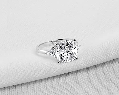Ainuoshi Engagement Rings For Women 5.5Ct Cushion Cut Cubic Zirconia Cz 925 Sterling Silver Wedding Rings Christmas Gifts For Women Anniversary Valentines Day Gifts For Her (6) #TOP7