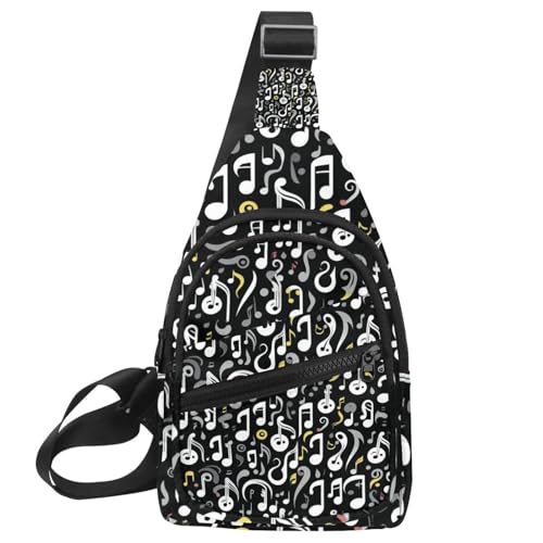 Sac à dos à bandoulière musical pour voyage et randonnée multicolore