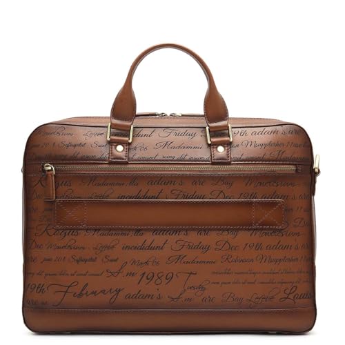 Image of Da Milano Leather Laptop Bag for Men & for Women - Fits Upto 15 inch - Brown (10153)