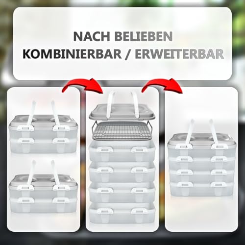 Foto von Stimo Partycontainer Transportbox mit 2 Ebenen und Hebeeinsatz XL Kuchentransportbox