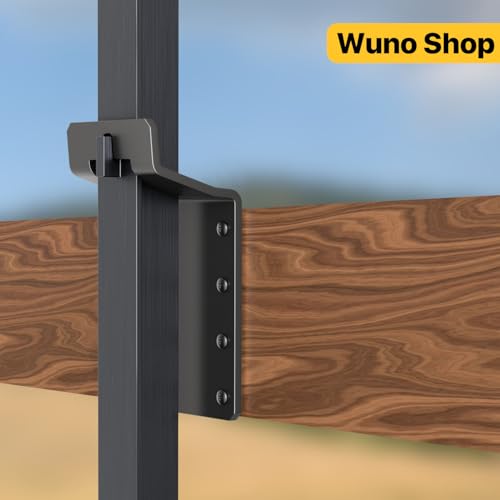 Wuno Shop T Post Brackets , T Post Target Hanger, Fence Bracket for T Shape Fence Posts, T Post Corner Brace for Posting Signs, Trail Camera Mount, Bird House Feeder, Mailbox -Black 6 Pcs - Thumbnail 4