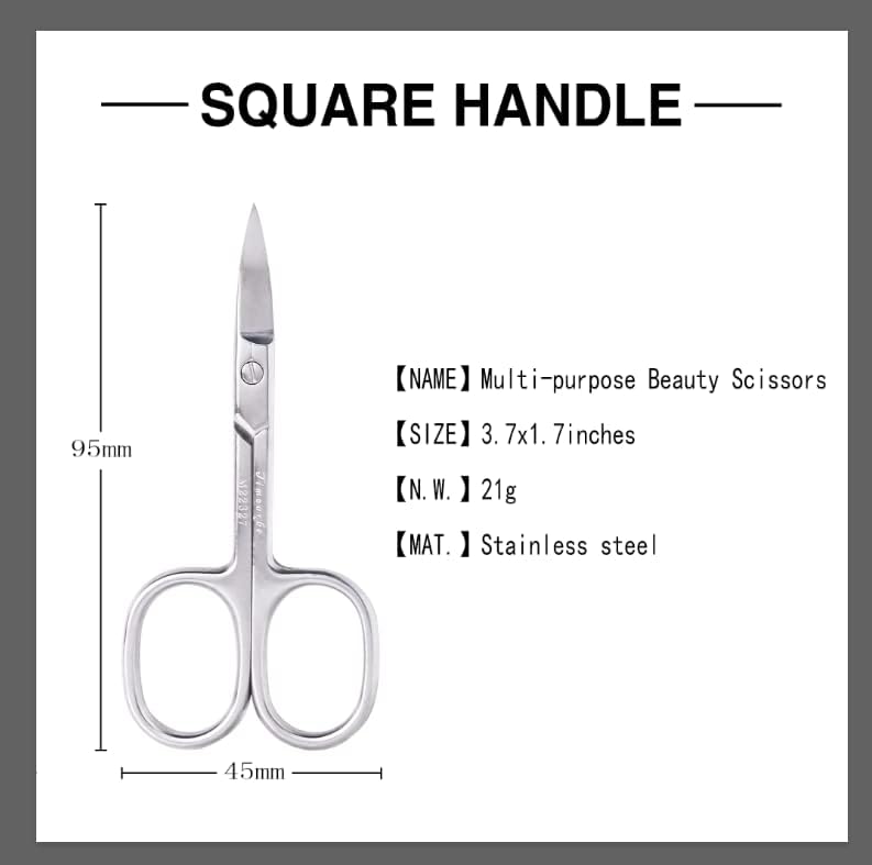 Miniatura 4 de Timoarbe Tijera pequeña curvada para novio, mini tijeras para bigote para hombres, tijeras de belleza para mujeres, cejas, vello de nariz, vello