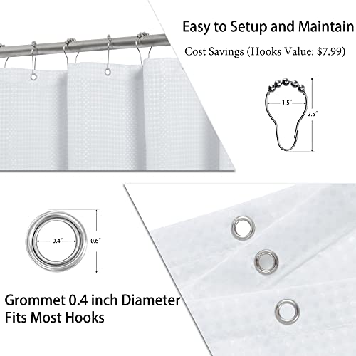 Naturoom Extra Long Shower Curtain 96 inches 8FT for Bathroom Light Grey by Naturoom - Used condition - Image 4