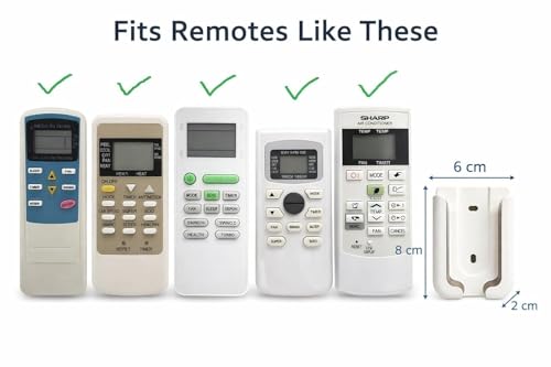 Image of J K b K - Universal Solid AC Remote Holder wall mounted Stand Compatible with VOLTAS LLOYD HITACHI DAIKIN O GENERAL IFB Bluestar Godrej Onida AC Remote Stand /Holder Size 8*6*2 cm,