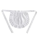 SUN2ROSE white Cosplay Waist Apron Puffy Tight Costume, Kids Half Apron Kitchen Party Favors Also Fits for Kids Apron Cosplay