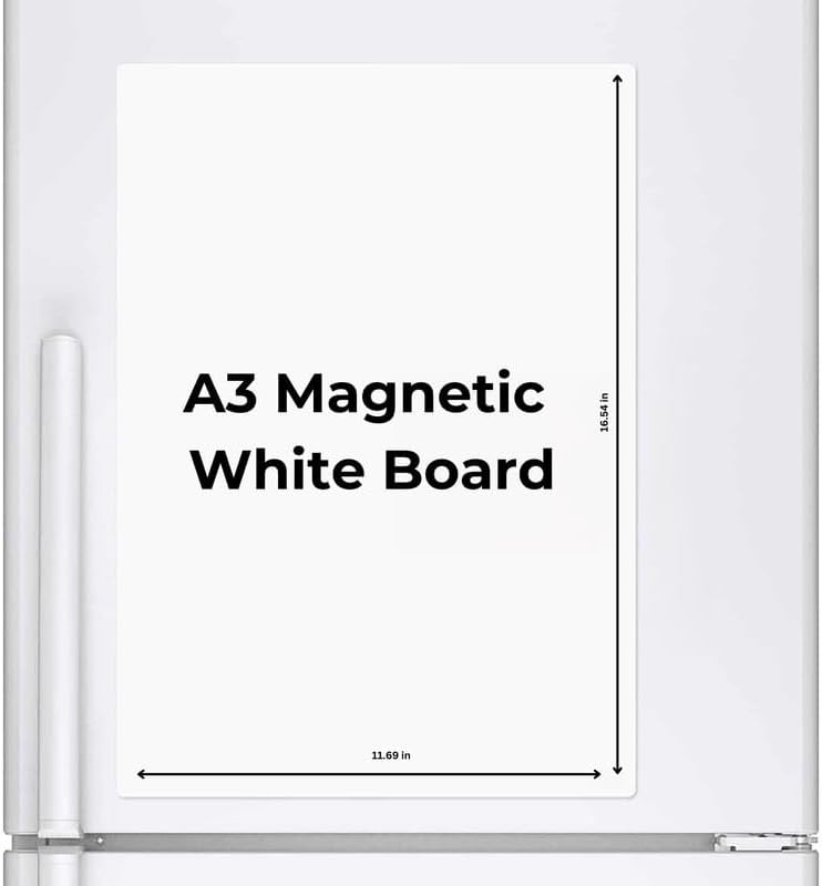 A3 Magnetic White Board | Reusable, Dry Erase, Foldable Design Whiteboard | Ideal for Day Planner, Menu Planner & Organizer