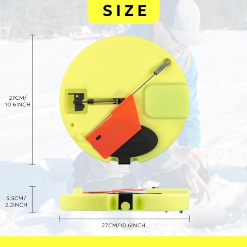 SF 3Pcs Insulated Thermal Tip Ups with Fishing Line Spool, Orange Pole Flags and Builtin Storage Compartment