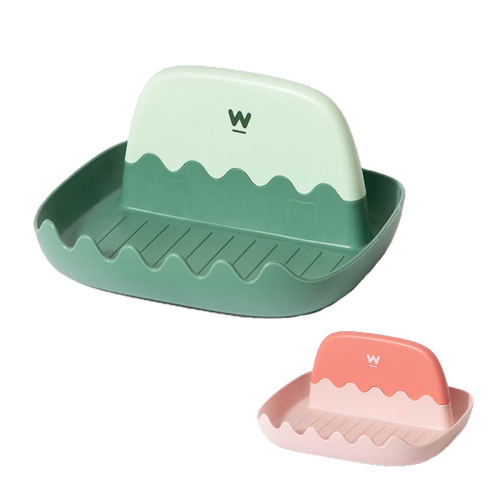 Kitchen Spoon Rest Holder with Drip Pads, Heat-Resistant Utensil Rests for Stove Counter Top Rack Shelf Stand Holder Spoon Holder Utensil Rest Stove (Green & Blue)