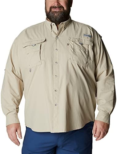 Columbia Men's Bahama II Long Sleeve Shirt,Fossil,X-Large